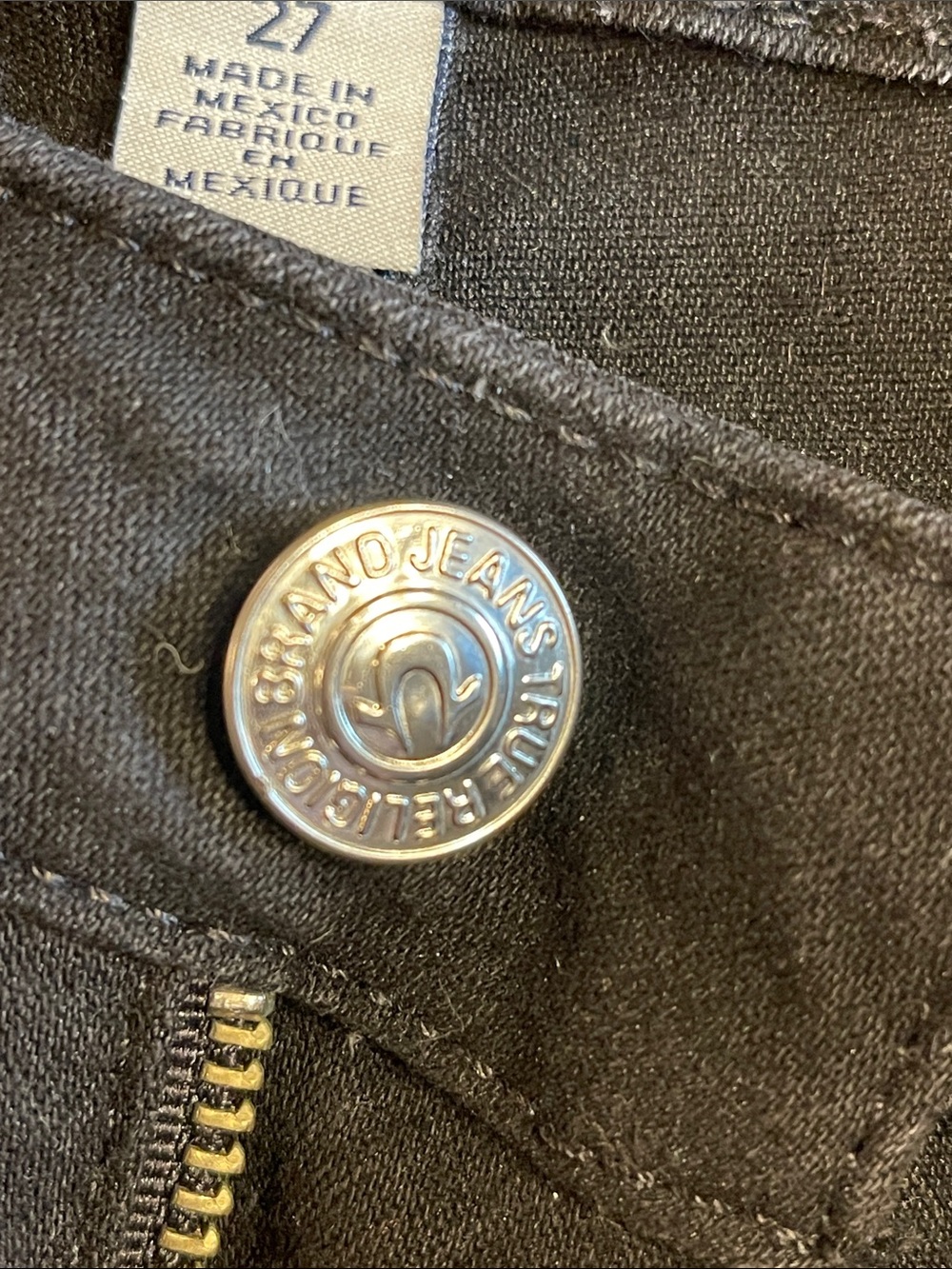 True Religion Size 27 Black Basic Legging Low Rise Skinny Jeans Stretch - Picture 5 of 14